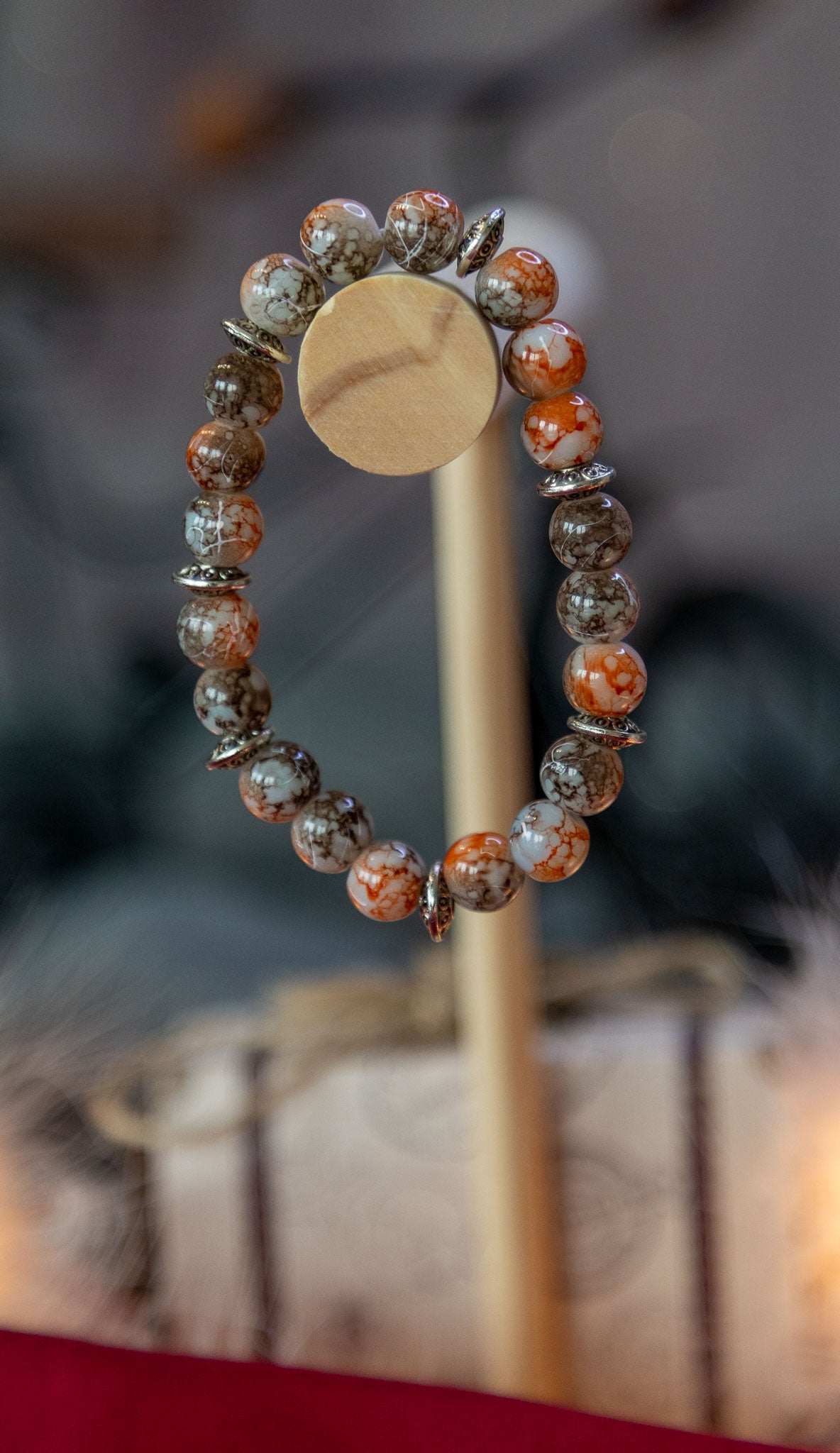 Oranje marmeren armband