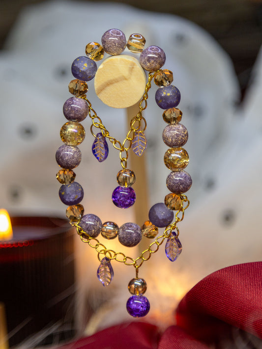 Bracelet Feuilles Violet