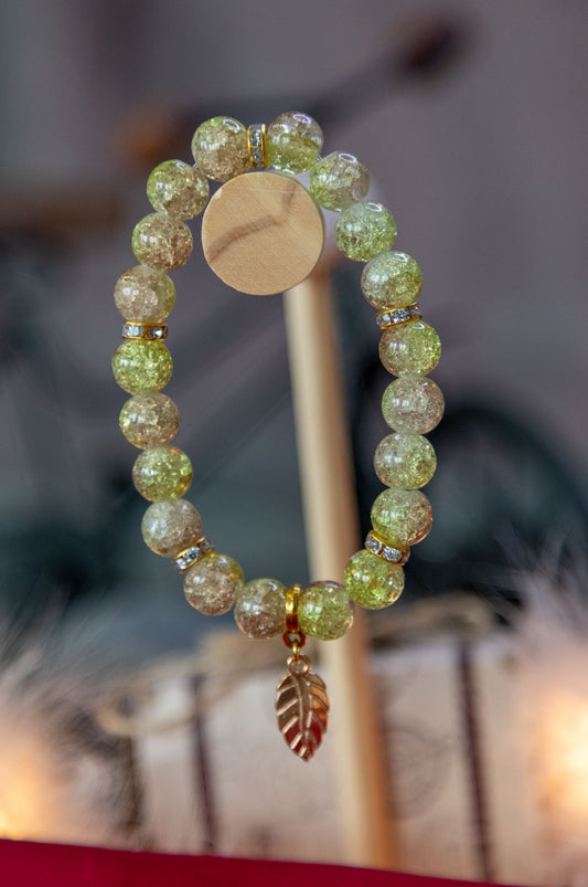 Bracelet Feuille Verte