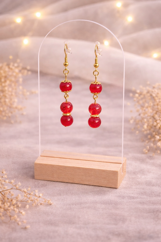 Boucles d’oreilles rouges – Élégance & intensité
