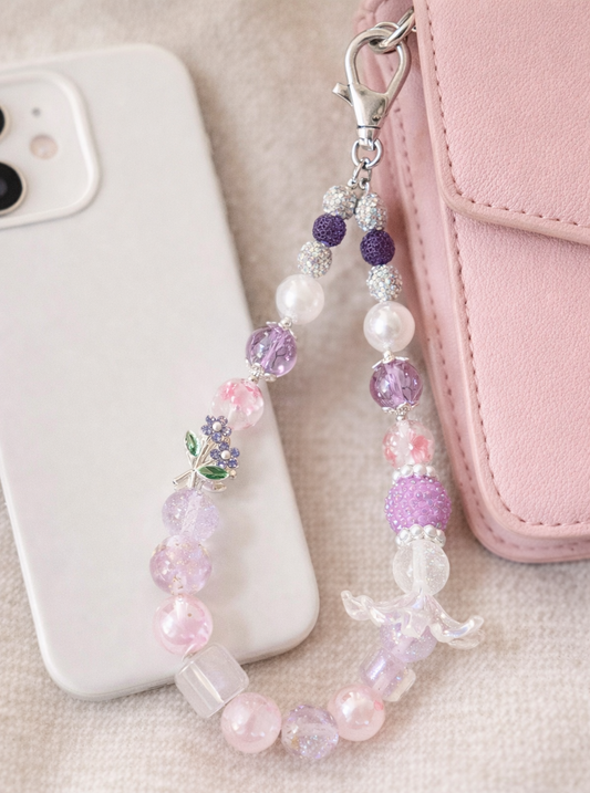 Bijou de téléphone ou de sac – Douceur florale