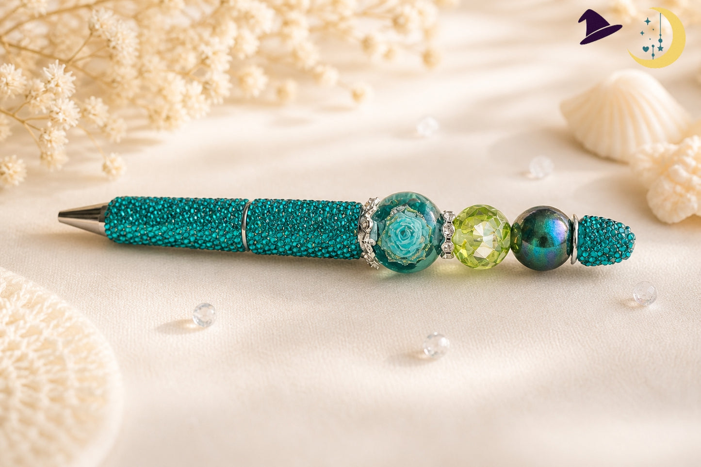 Stylo turquoise scintillant – éclat précieux et élégance vibrante